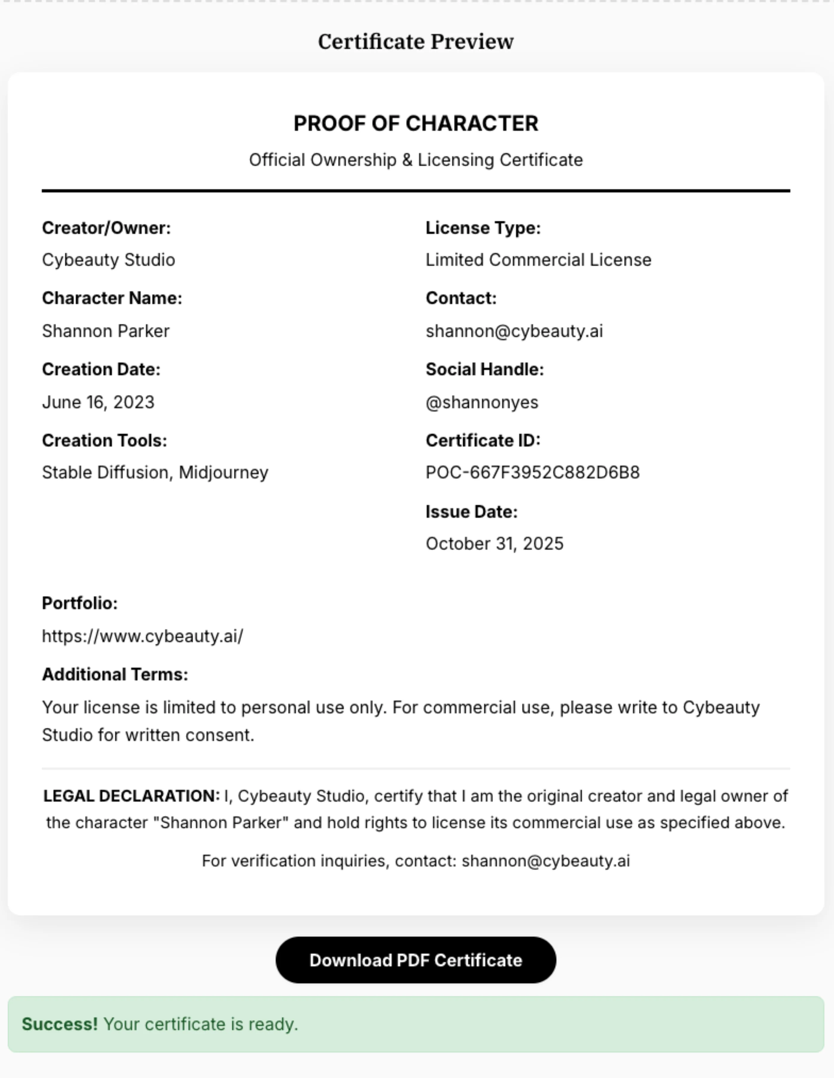 AI influencer with verification badge